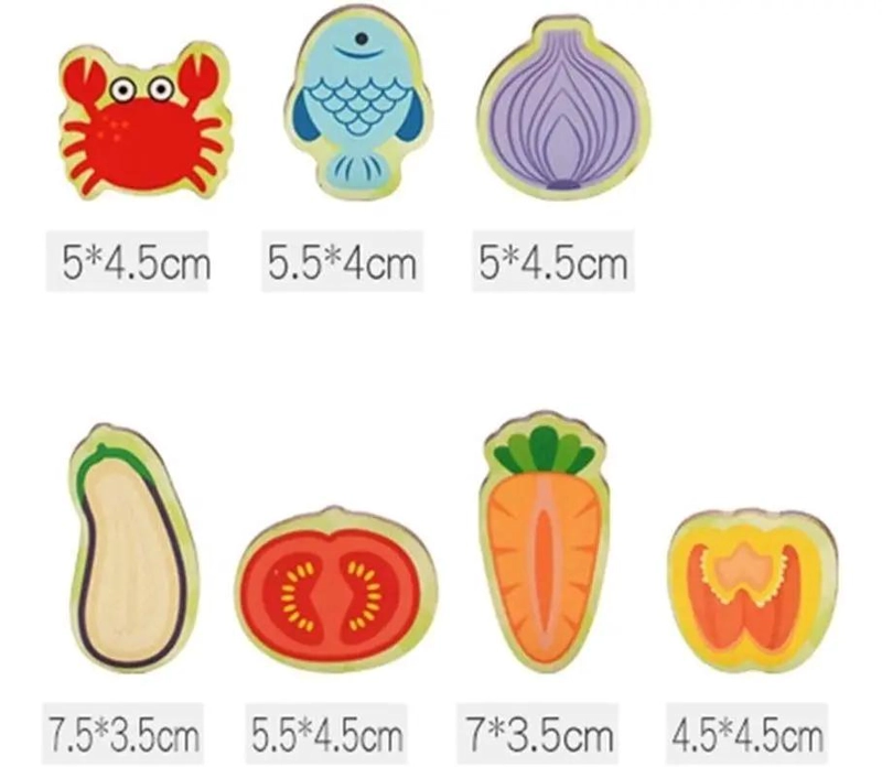 CORTA FRUTAS DE MADERA CON VELCRO DIDACTICO - 5