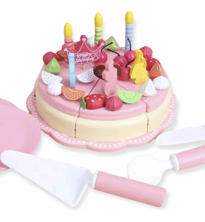 JUGUETE DE MADERA PASTEL DE CUMPLEAÑOS - 3