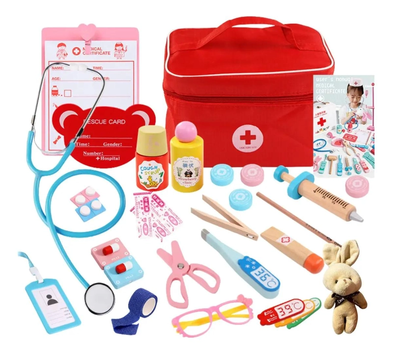 SET DE JUEGO DE ROLES DOCTOR EN MADERA PARA NIÑOS - 1
