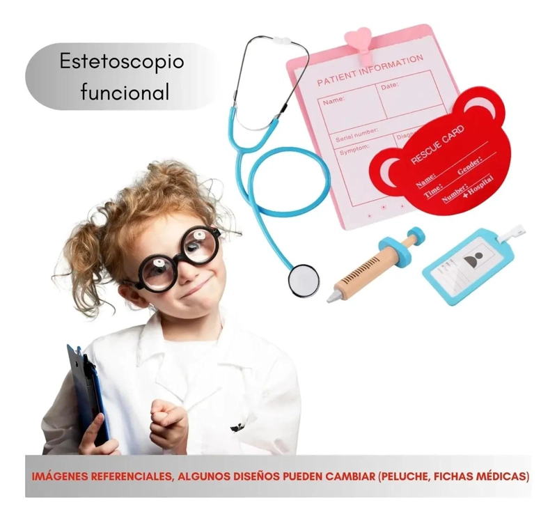 SET DE JUEGO DE ROLES DOCTOR EN MADERA PARA NIÑOS - 3