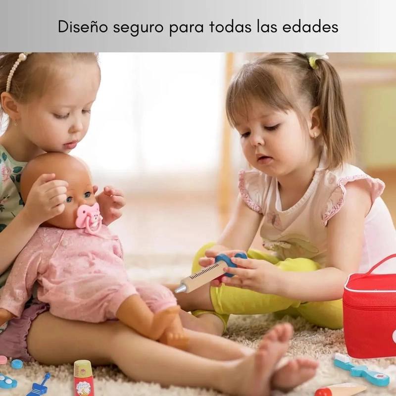 SET DE JUEGO DE ROLES DOCTOR EN MADERA PARA NIÑOS - 4