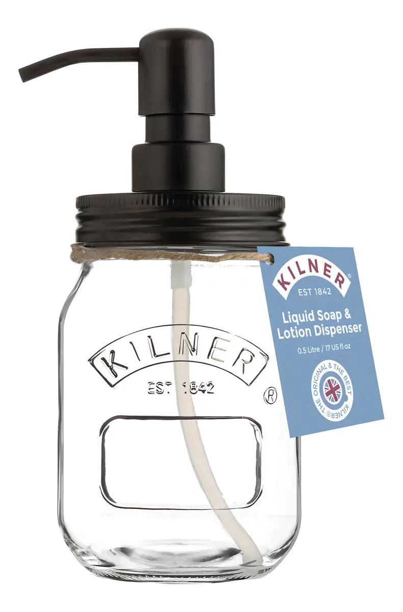 DISPENSADOR DE JABON DE VIDRIO 500ML TRANSPARENTE - 2