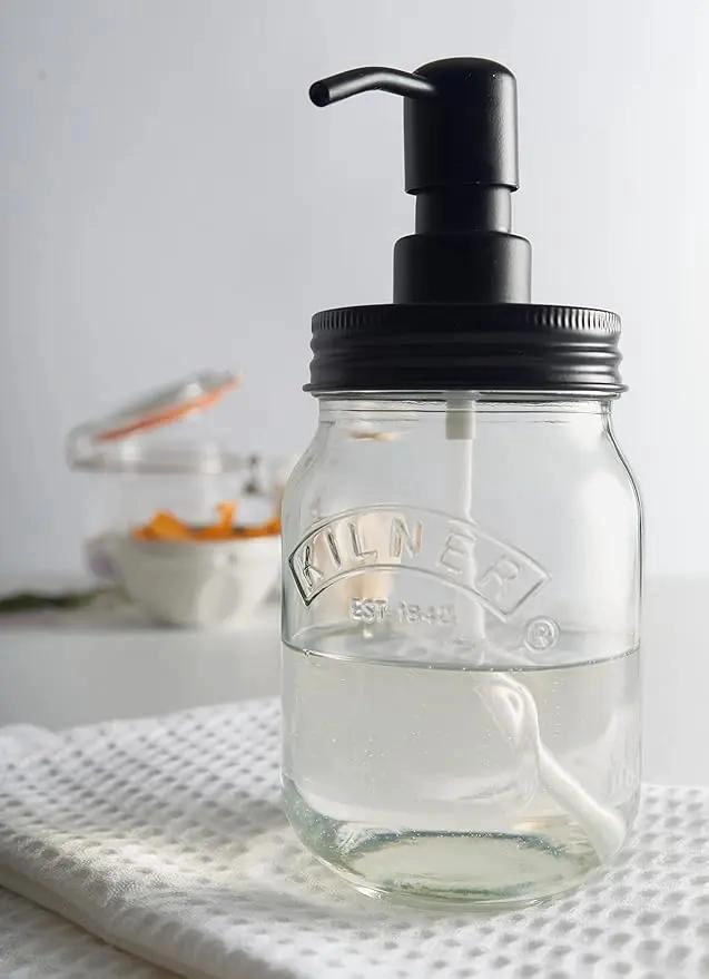 DISPENSADOR DE JABON DE VIDRIO 500ML TRANSPARENTE - 4