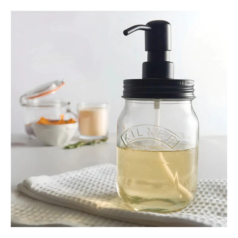 DISPENSADOR DE JABON DE VIDRIO 500ML TRANSPARENTE - 5