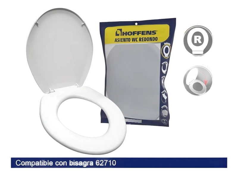 ASIENTO TAPA WC REDONDO BLANCO 40X37CM - 5