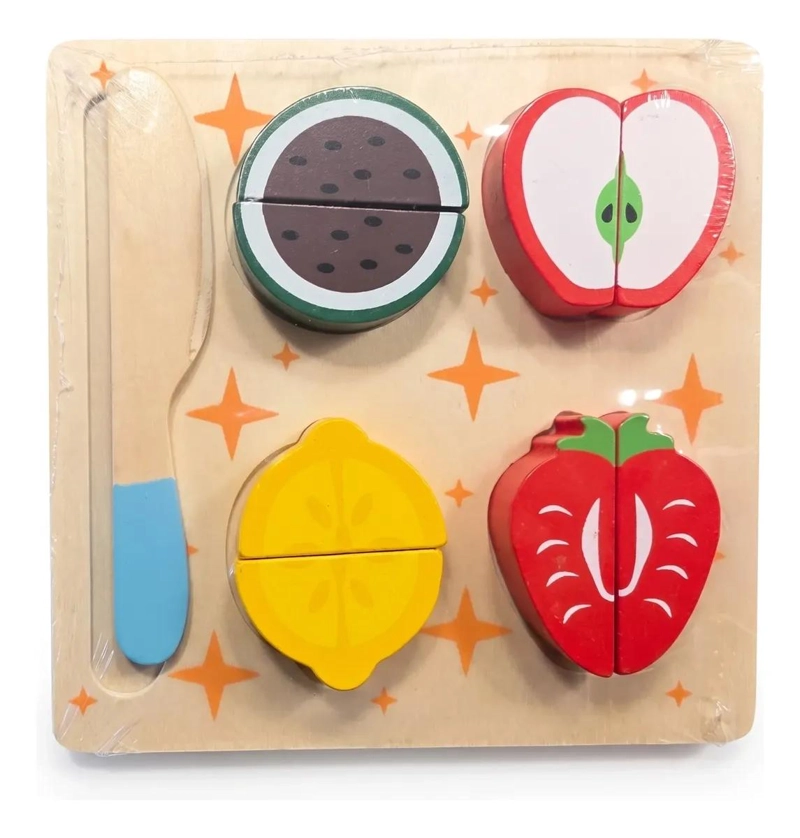 JUGUETE DIDACTICO DE MADERA PARA CORTAR FRUTAS MONTESSORI - 1