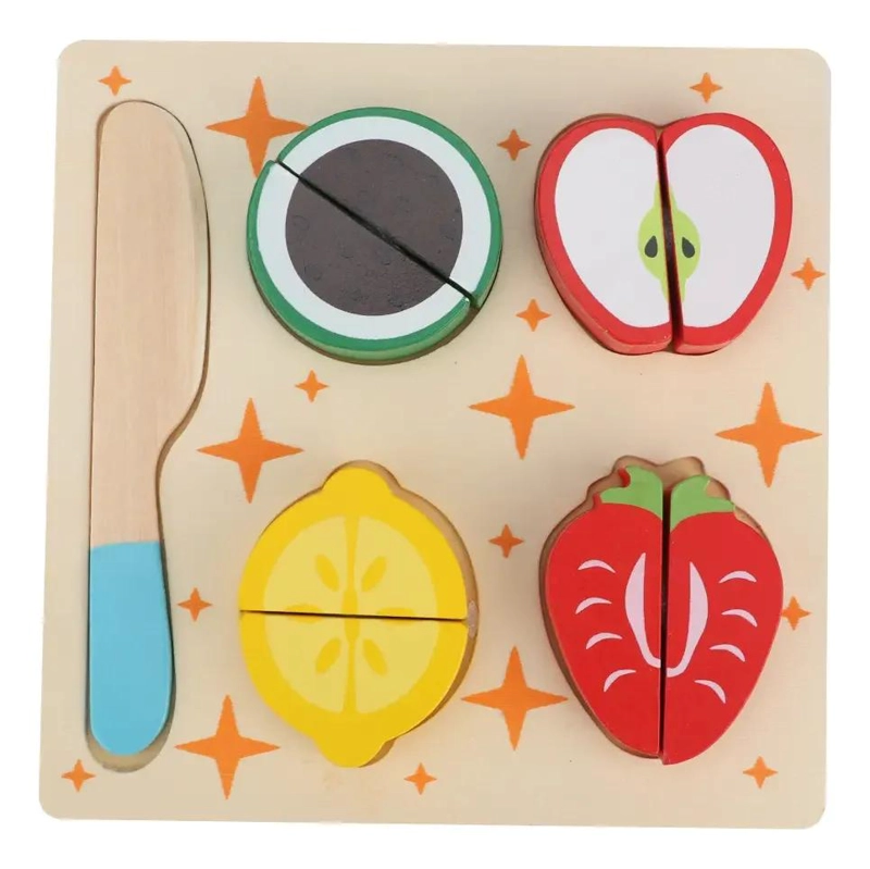 JUGUETE DIDACTICO DE MADERA PARA CORTAR FRUTAS MONTESSORI - 2