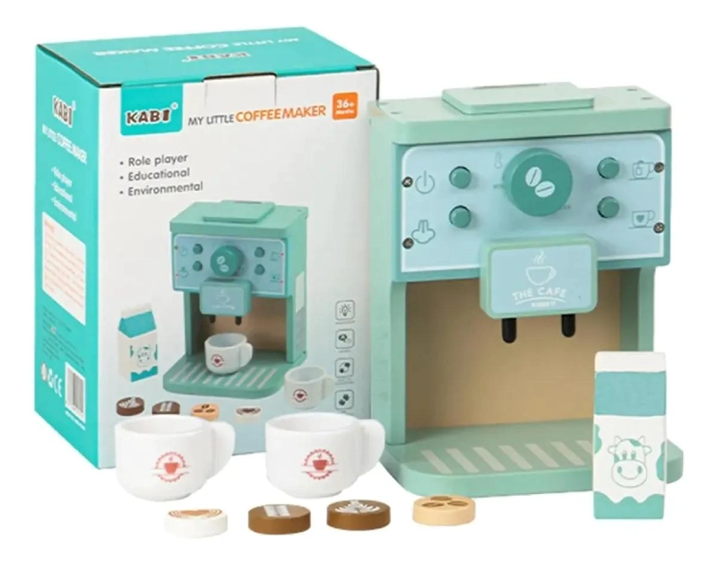 CAFETERA DE MADERA PARA NIÑOS JUEGO DE ROL MONTESSORI - 5