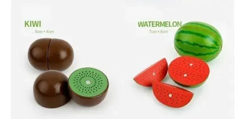 SET 17 PIEZAS CORTA FRUTAS Y VERDURAS CON MADERA E IMAN - 4