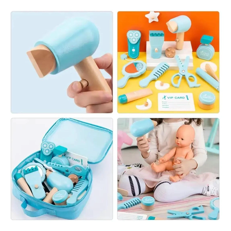 JUEGO DE ROL PELUQUERIA DE MADERA PARA NIÑOS - 3