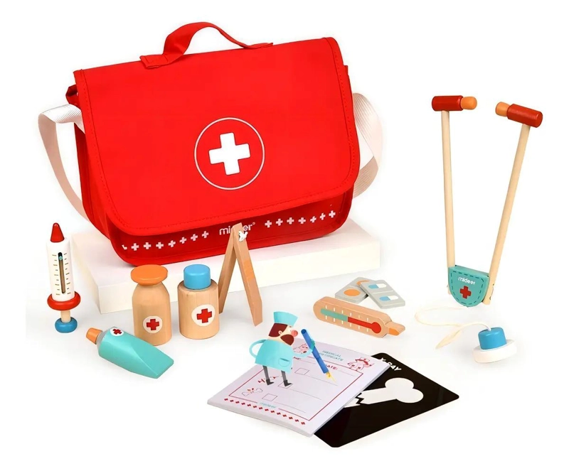 KIT ME DICO INFANTIL DE MADERA CON 14 ACCESORIOS - 1