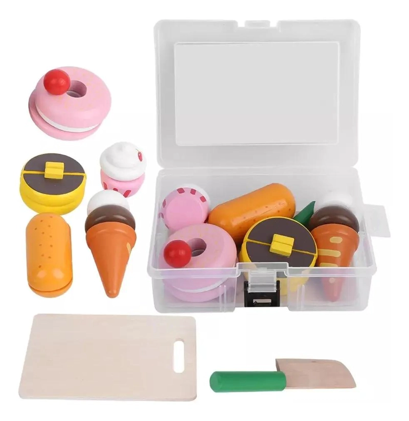 CAJA DE POSTRES DE MADERA PARA CORTAR - 1