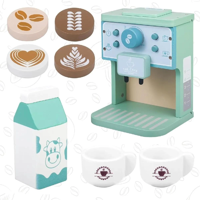 CAFETERA DE ESPRESSO DE MADERA DIDACTICA PARA NIÑOS - 3