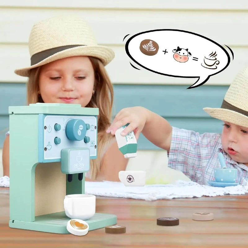 CAFETERA DE ESPRESSO DE MADERA DIDACTICA PARA NIÑOS - 4