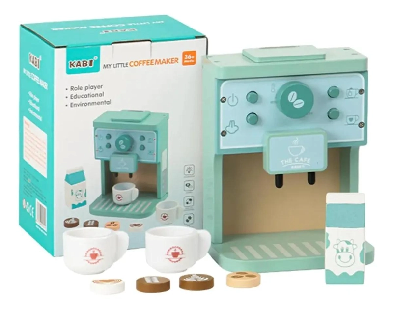 CAFETERA DE ESPRESSO DE MADERA DIDACTICA PARA NIÑOS - 5