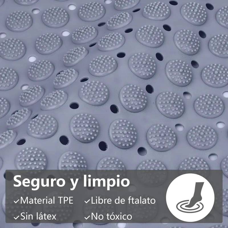 TAPETE ANTIDESLIZANTE PARA DUCHA 36X69 CM GRIS - 4