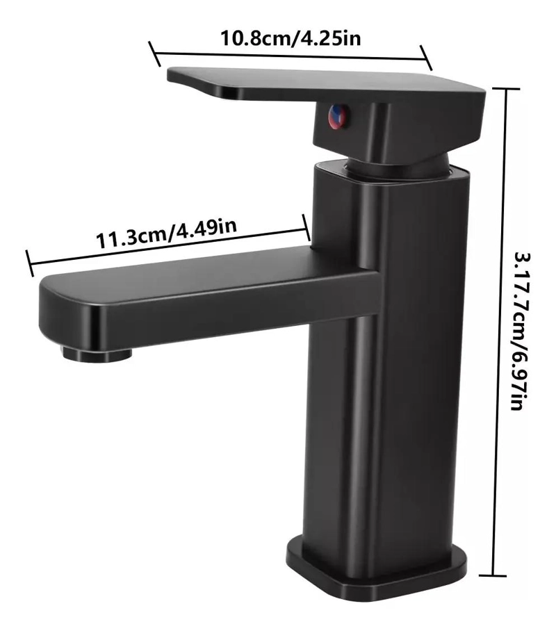 LLAVE MONOMANDO PARA LAVATORIO EN COLOR NEGRO MATE - 2