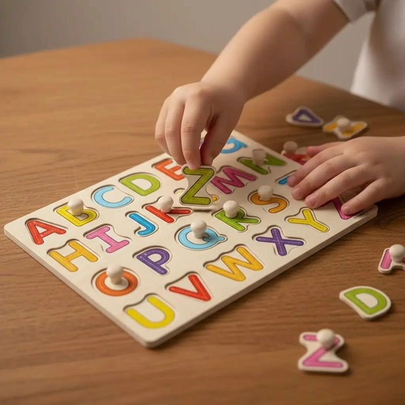 SET 3 PUZZLES DE ENCAJE EN MADERA PARA MOTRICIDAD Y LOGIC - 3