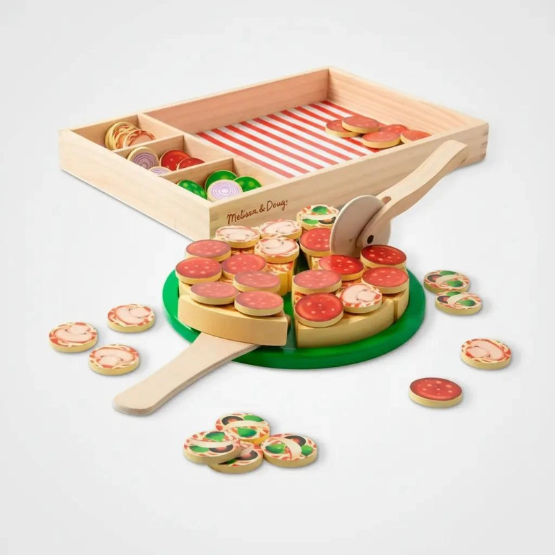 JUEGO DE PIZZA DE MADERA CON INGREDIENTES - 2