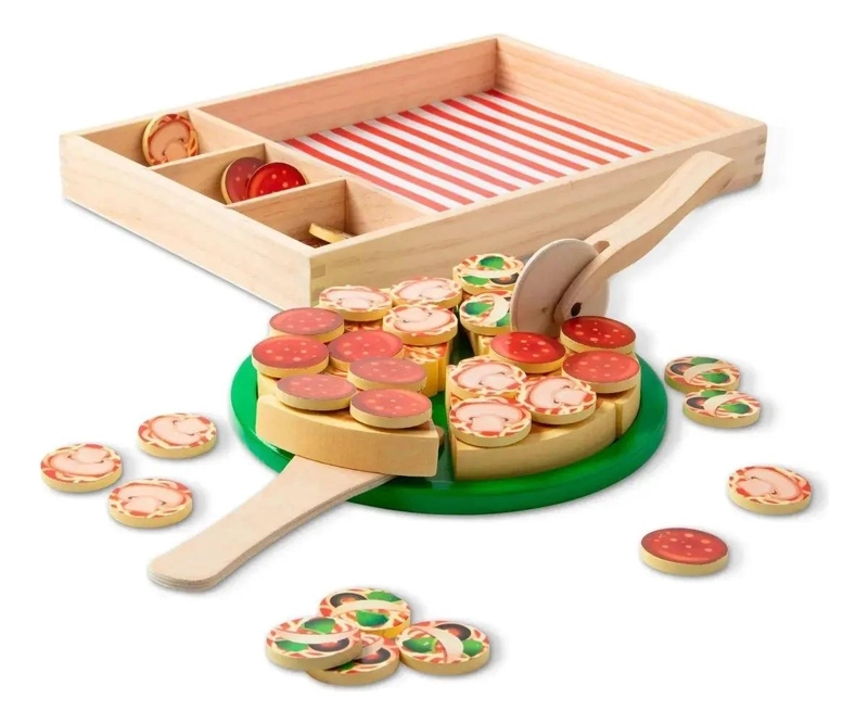 JUEGO DE PIZZA DE MADERA CON INGREDIENTES - 3