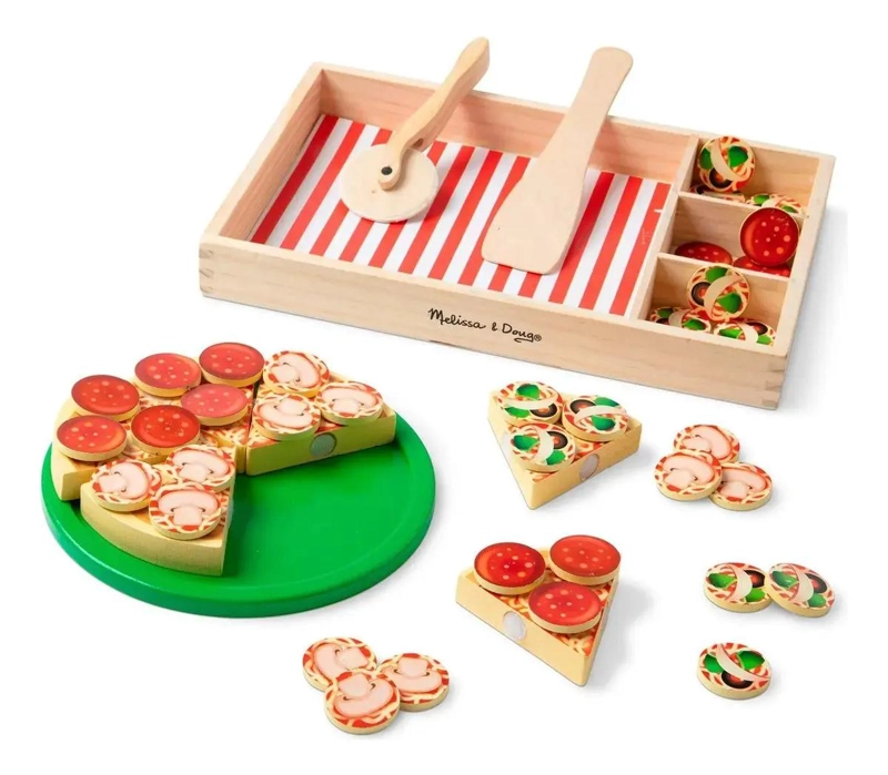 JUEGO DE PIZZA DE MADERA CON INGREDIENTES - 4