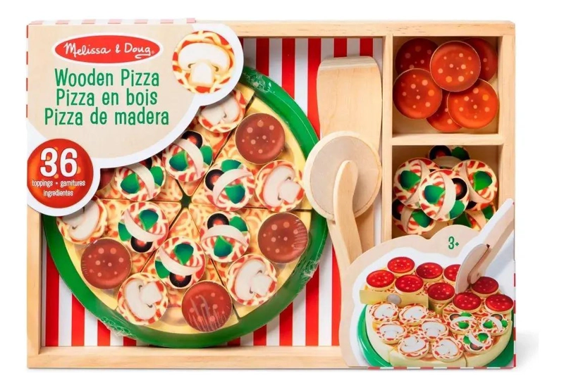 JUEGO DE PIZZA DE MADERA CON INGREDIENTES - 5