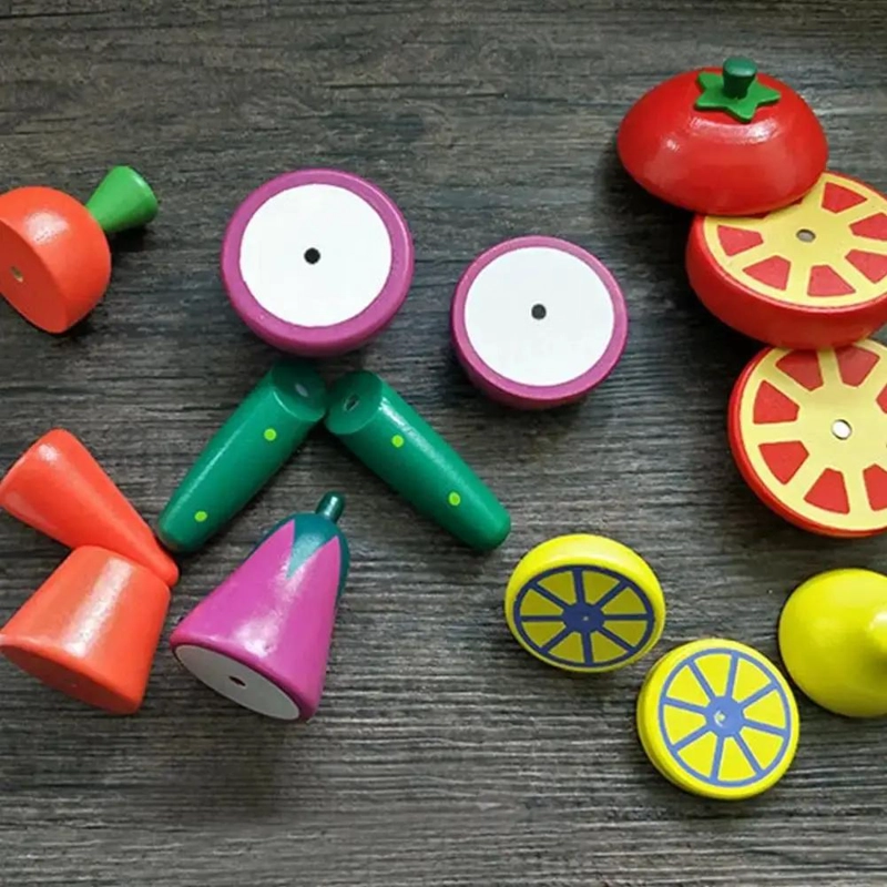 JUEGO DIDACTICO DE MADERA PARA CORTAR VEGETALES Y FRUTAS - 3