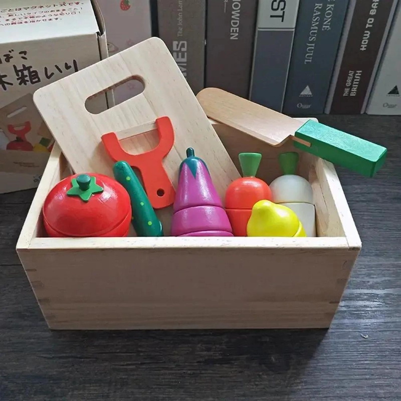 JUEGO DIDACTICO DE MADERA PARA CORTAR VEGETALES Y FRUTAS - 4