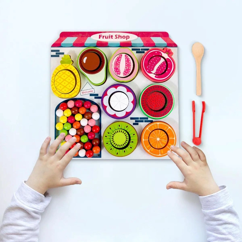 JUEGO DIDACTICO MONTESSORI DE FRUTAS EN MADERA - 4