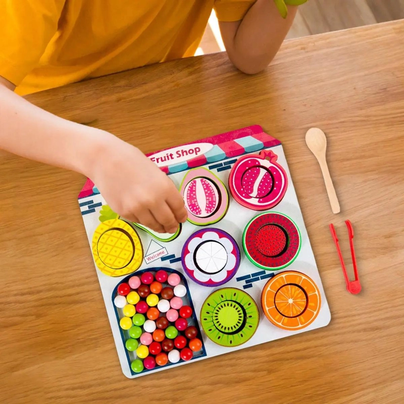 JUEGO DIDACTICO MONTESSORI DE FRUTAS EN MADERA - 5