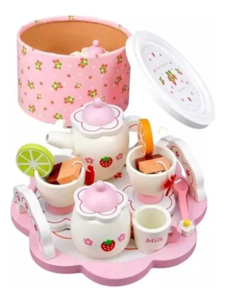 JUEGO DIDACTICO DE TAZAS DE TE  DE MADERA PARA NIÑOS - 1