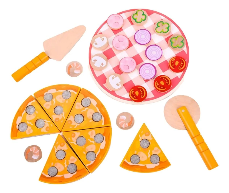 JUEGO DE CORTE DE PIZZA DE MADERA PARA NIÑOS - 3