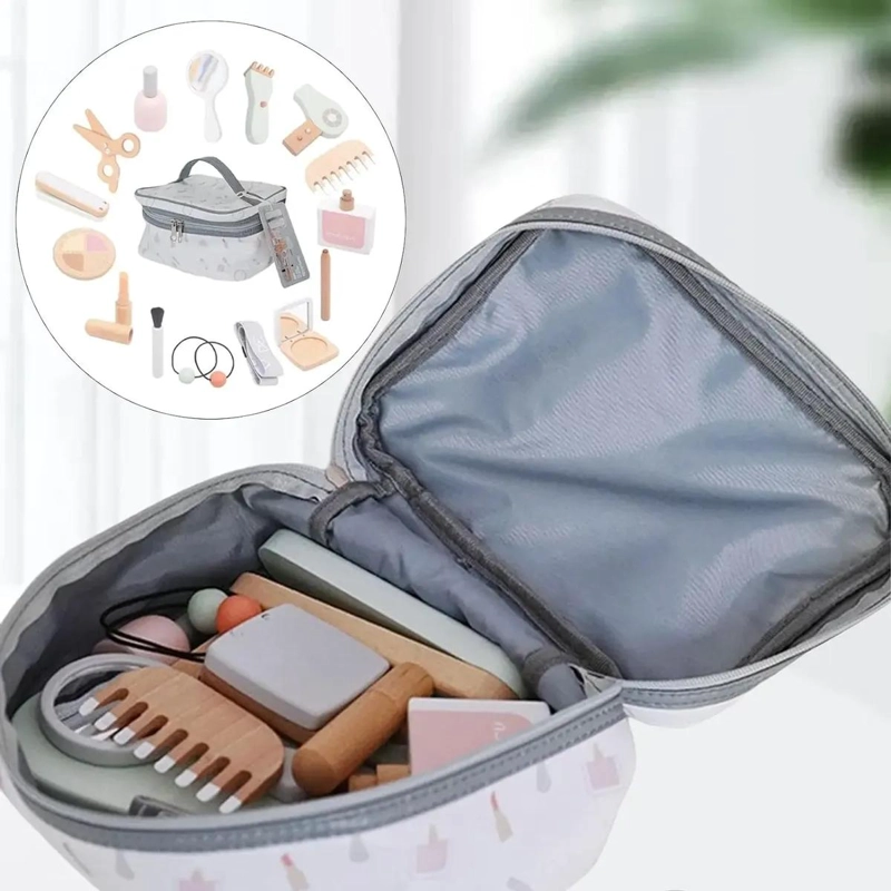 JUEGO DE MAQUILLAJE Y PELUQUERIA INFANTIL DE MADERA - 4