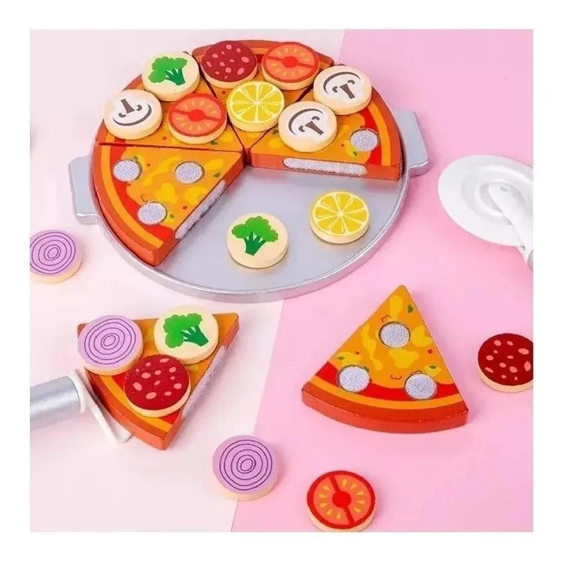 HORNO DE MADERA PARA PIZZA JUGUETE DIDACTICO - 4
