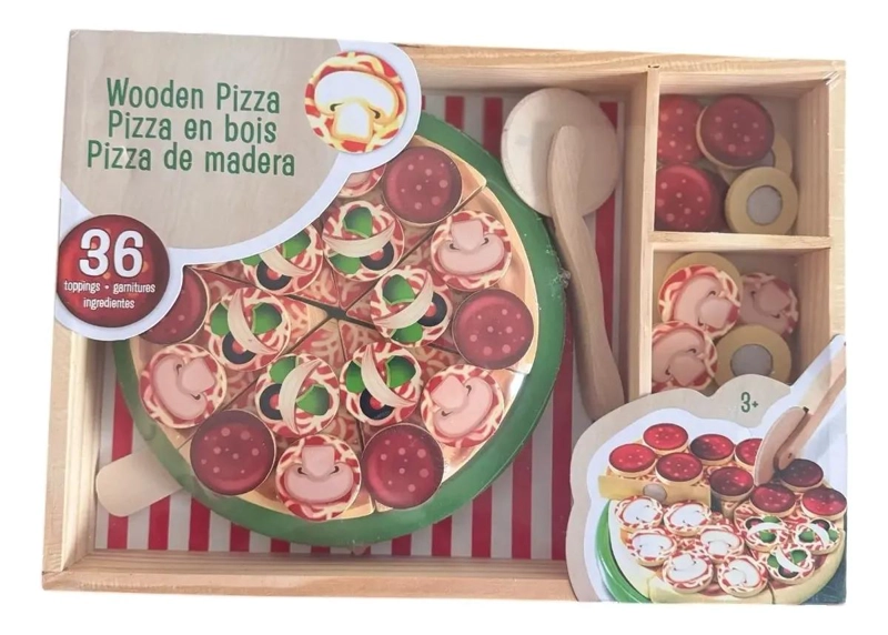 SET DE PIZZA DE MADERA EN 36 PIEZAS CON ACCESORIOS - 3