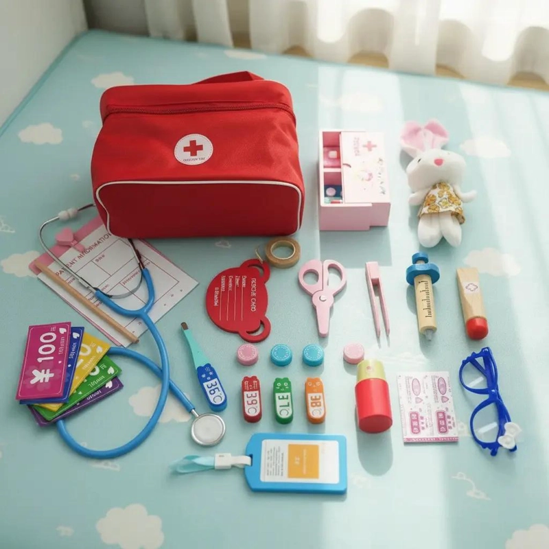 JUEGO DIDACTICO DE DOCTOR EN MADERA PARA NIÑOS - 1