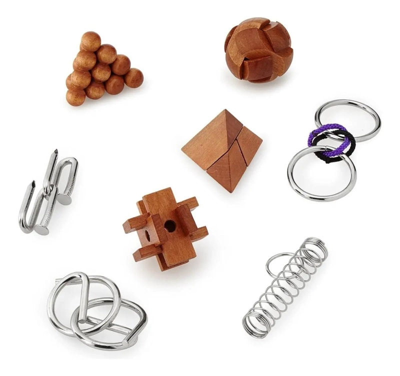 SET DE 8 PUZZLES DE MADERA Y METAL - 2