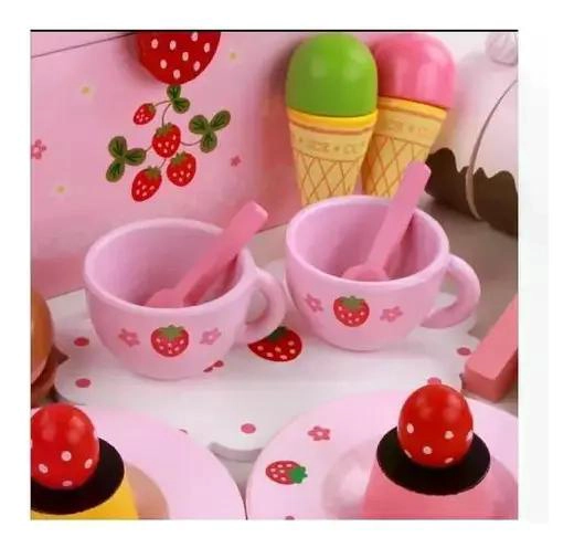 MALETA MONTESSORI DE MADERA CON POSTRES Y PASTELES - 2