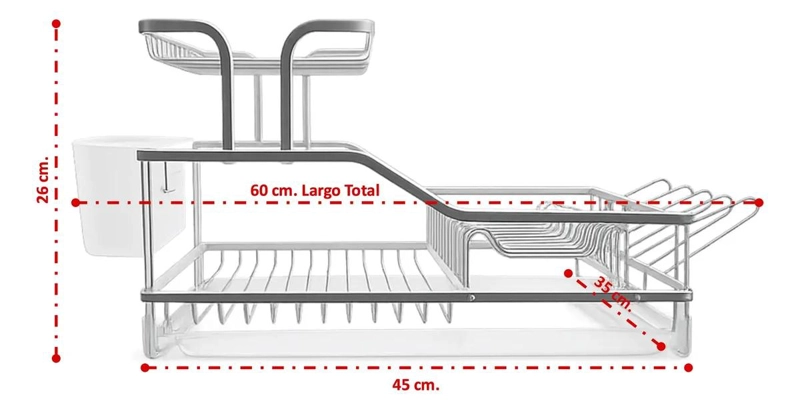 SECADOR DE PLATOS DE ALUMINIO 2 NIVELES - 2