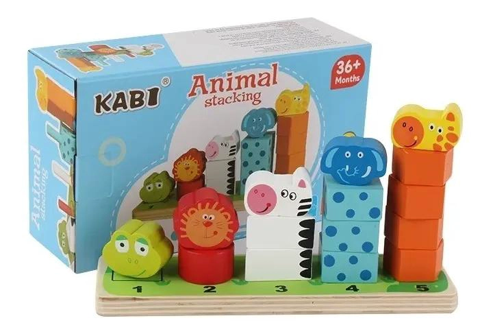 JUGUETE DIDACTICO DE MADERA CON ENCAJE Y APILABLE - 3