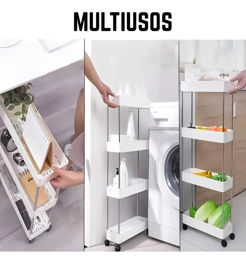 CARRITO ORGANIZADOR 4 NIVELES BLANCO DELGADO - 2