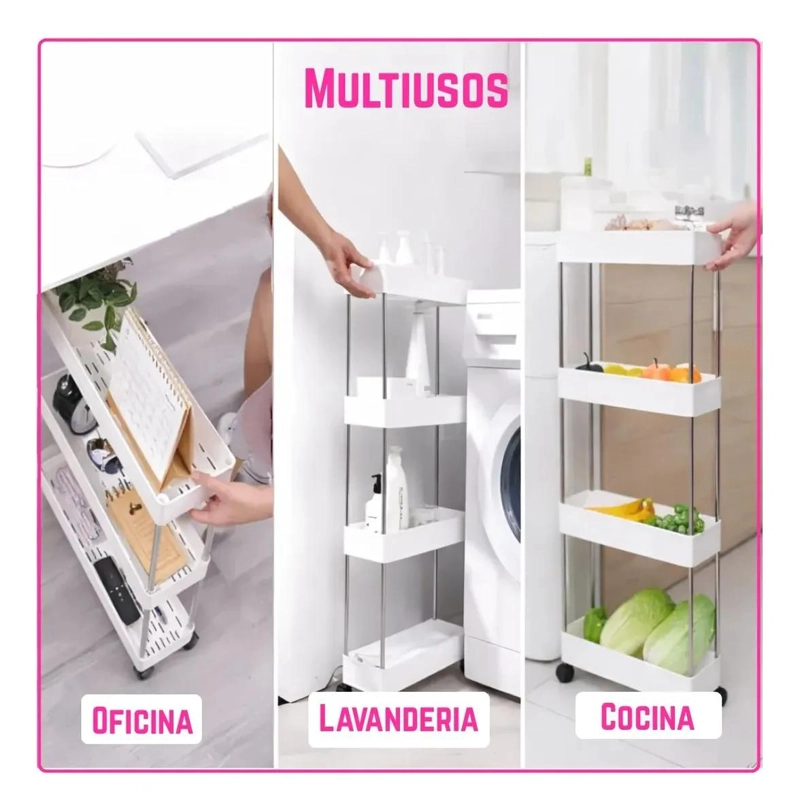CARRITO ORGANIZADOR 4 NIVELES BLANCO DELGADO - 4