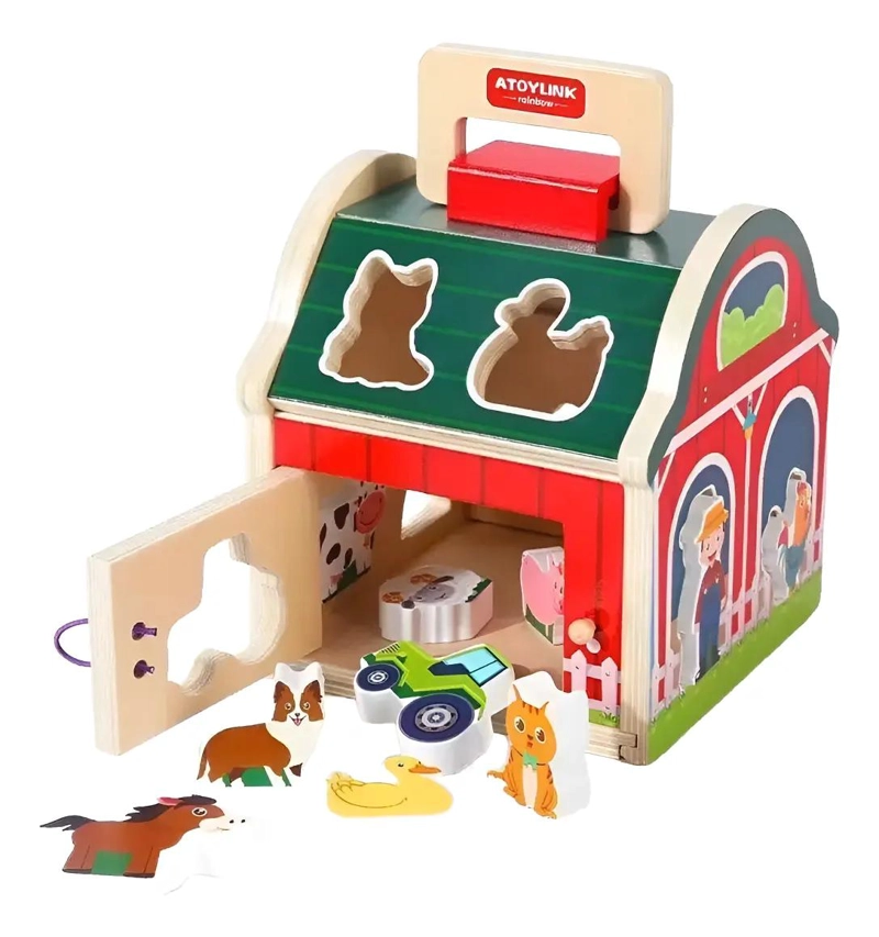 JUGUETE DE ENCAJE DE ANIMALES DE GRANJA EN MADERA - 2