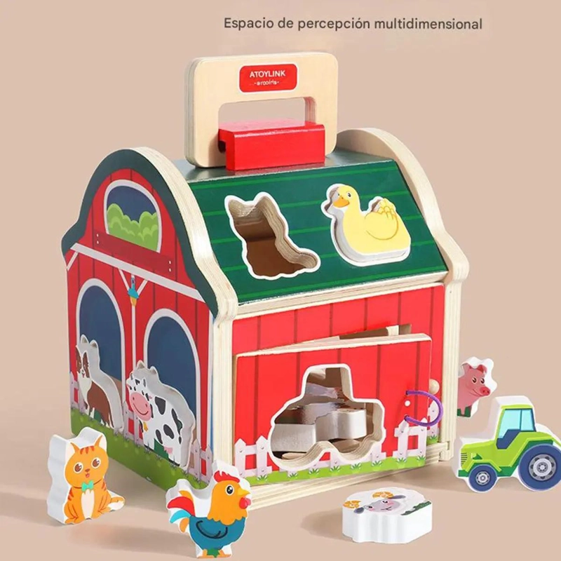JUGUETE DE MADERA DIDACTICO CON ANIMALES DE GRANJA - 2