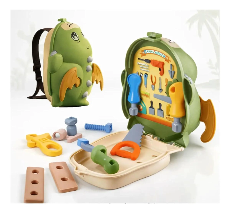 SET DE HERRAMIENTAS JUGUETE CON MOCHILA DINOSAURIO 2 EN 1 - 1