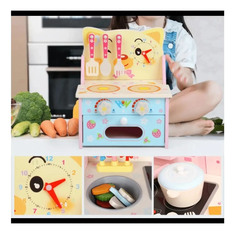 JUEGO DE COCINA DIDACTICO DE MADERA PARA NIÑOS - 4