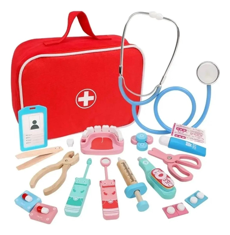 SET DE JUEGO DE ROLES DOCTOR Y DENTISTA EN MADERA PARA NI - 1