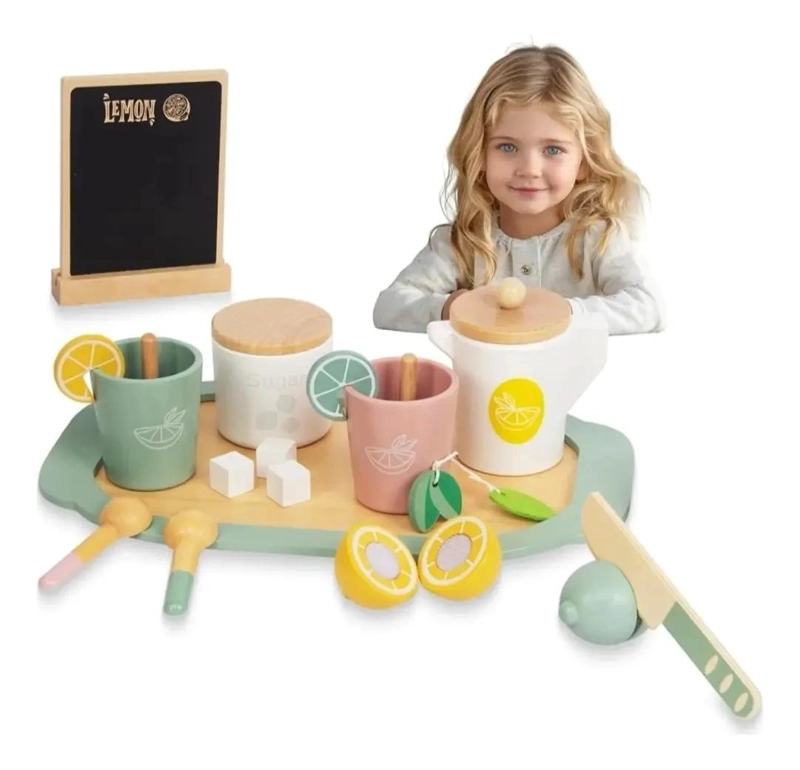 JUEGO DE TE  INFANTIL EN MADERA CON ACCESORIOS - 1