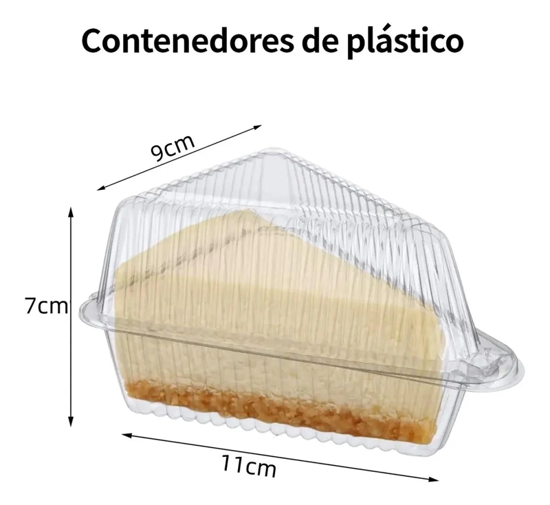 ENVASE TRIANGULAR PARA TORTA 13X10X7 CM 100 UNIDADES - 2