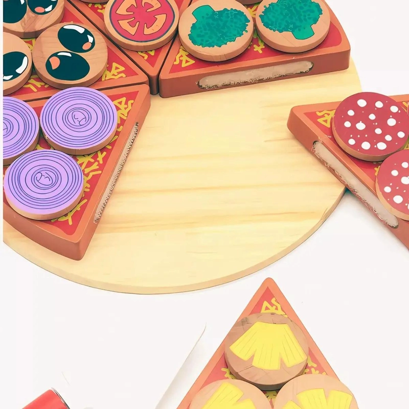 JUEGO INFANTIL PIZZA DE MADERA CON INGREDIENTES - 3